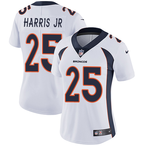 Nike Broncos #25 Chris Harris Jr White Women's Stitched NFL Vapor Untouchable Limited Jersey - Click Image to Close